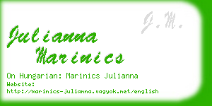 julianna marinics business card